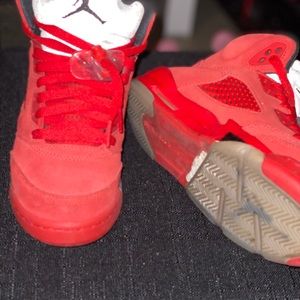 Red Suede Retro 5’s